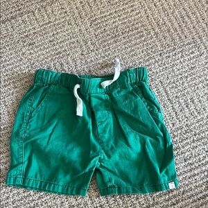 Vibrant Green Elastic Waist Shorts